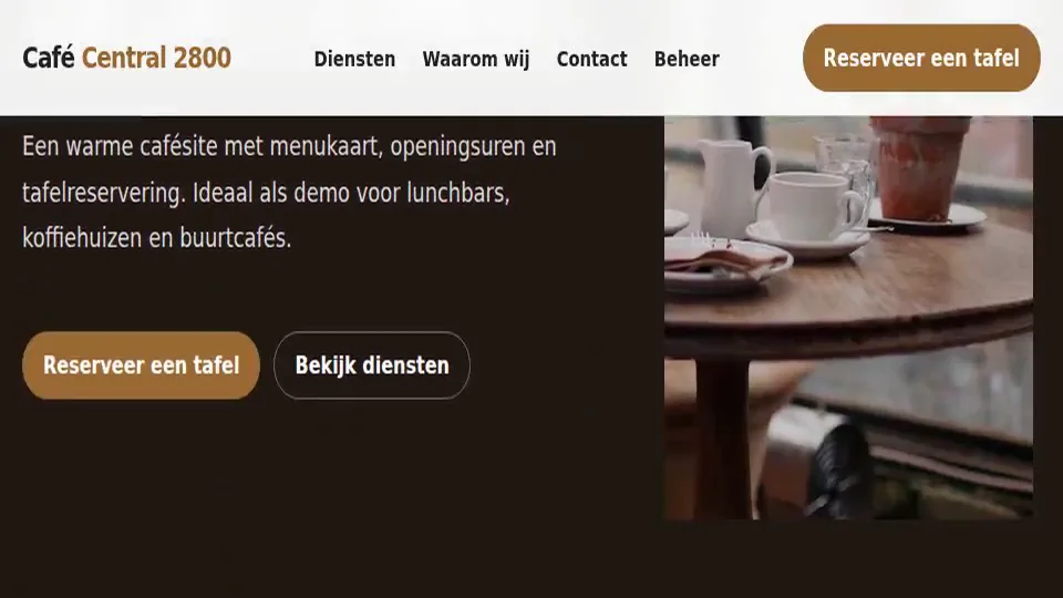 Websitevoorbeeld café — Café Central 2800