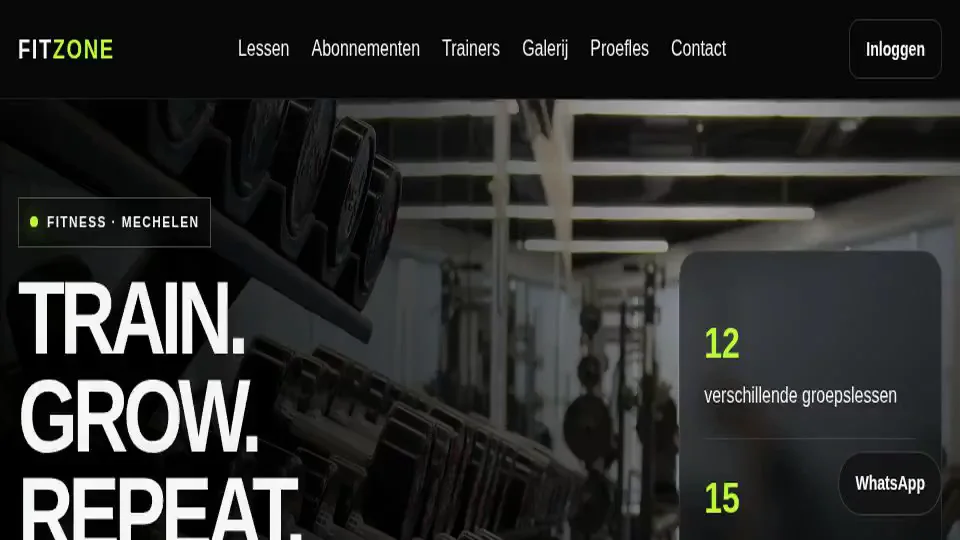 Websitevoorbeeld fitness — FitZone