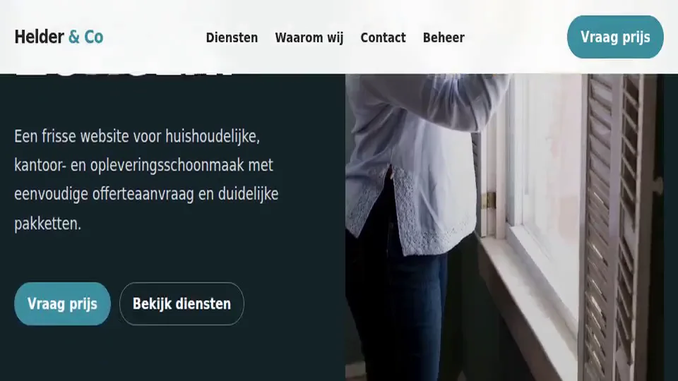 Websitevoorbeeld schoonmaak — Helder & Co